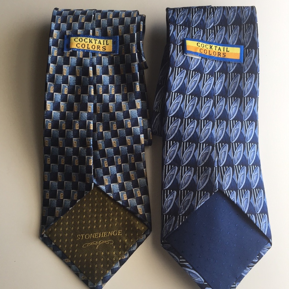 Two Blue Silk Ties - Picture 2 of 2